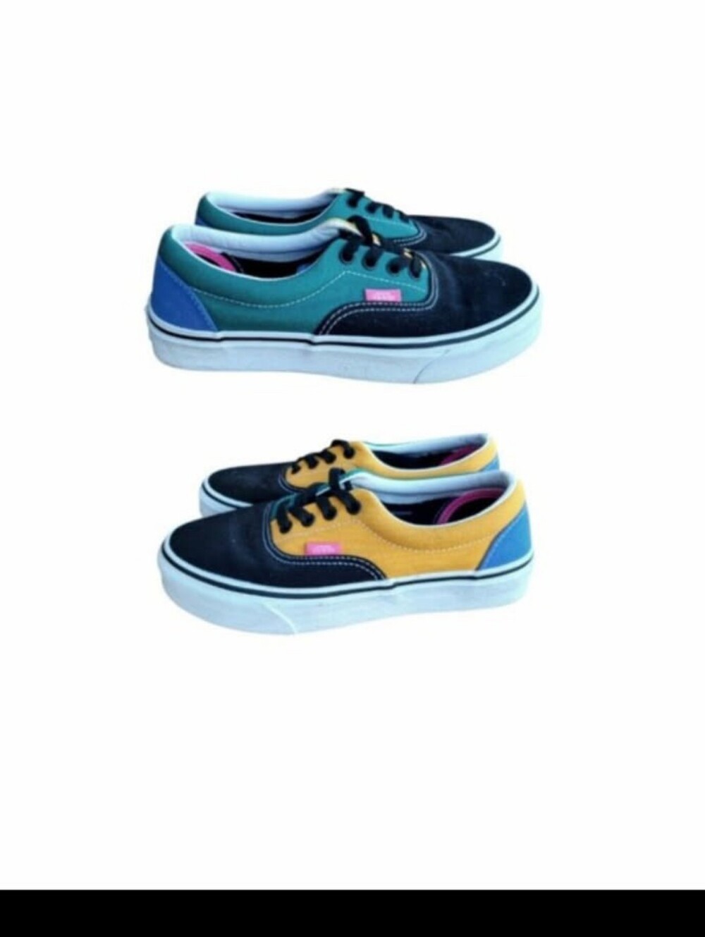 Vans Multi Color Mix MatchBlack Green Yellow Tennis Shoe Sneaker Women 6.5 Wall